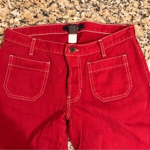 🦌VINTAGE RARE Abercrombie & Fitch Red Cropped Jeans